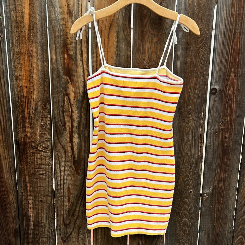 Solid & Striped Tweety Terry Shift Mini Dress Yel… - image 6